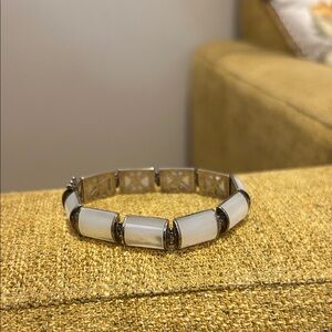 Elegant Silver and White Bracelet